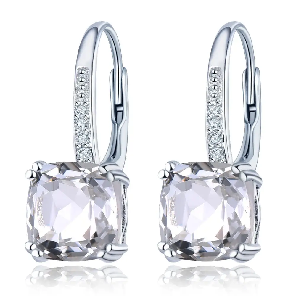 White opaz Hutang 3.94ct желтый цитриновые серьги 925 пробы серебро 12 натуральный драгоценный камень Изысканные Ювелирные изделия из кристаллов для Для женщин на Рождество - Цвет камня: White opaz