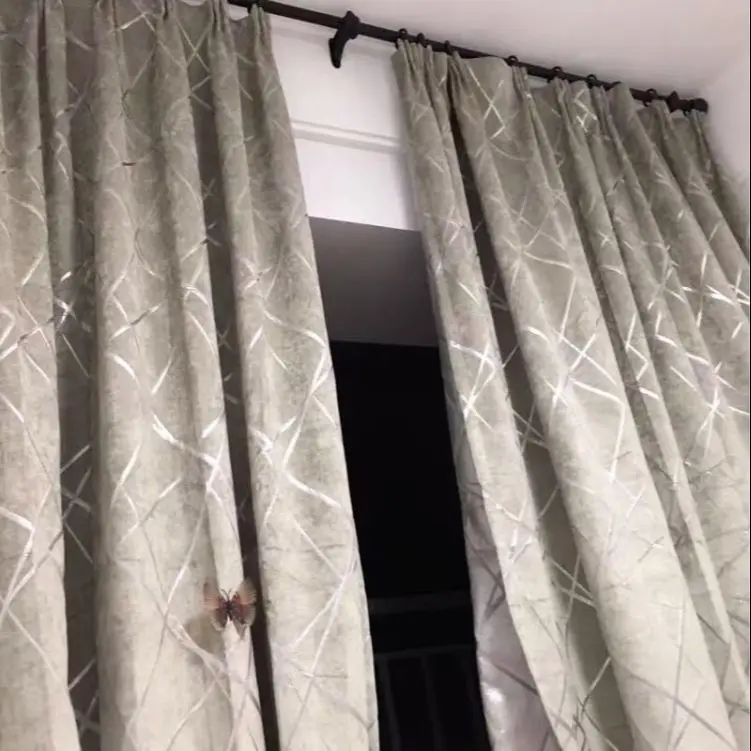 

Modern Curtains For Living Dining Room Bedroom Simple European Gray Coffee Beige Striped Curtains Tulle Curtains Customization