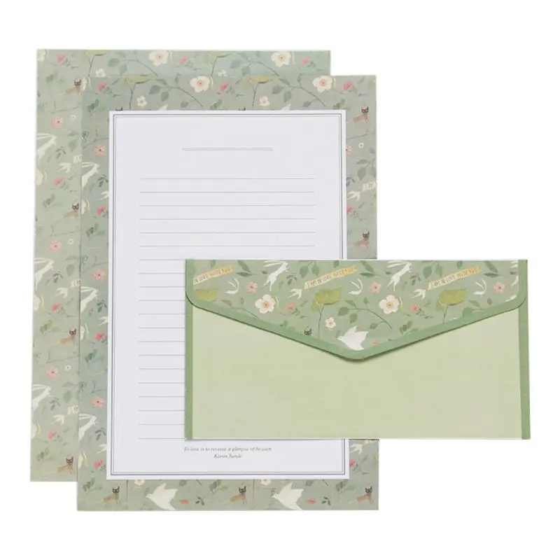 

Creative Beautiful Letter Paper Envelope Floral Cute Cartoon Set Letterhead Small Fresh Gifts