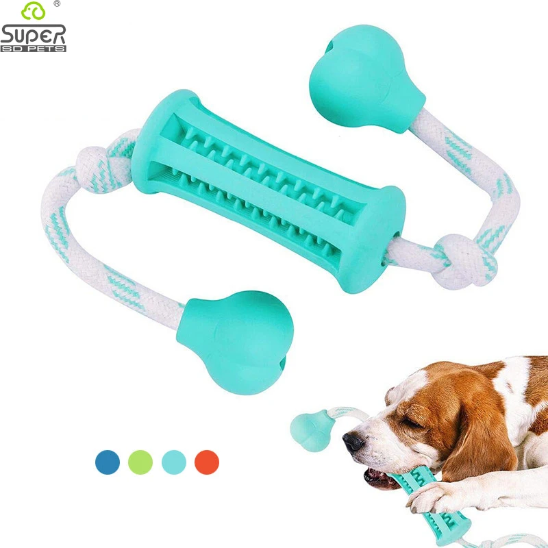 

Durable Dog Chew Toys Interactive Nontoxic Rubber Teeth Cleaning Pet Toys for Small Medium Large Dogs Washable Rope