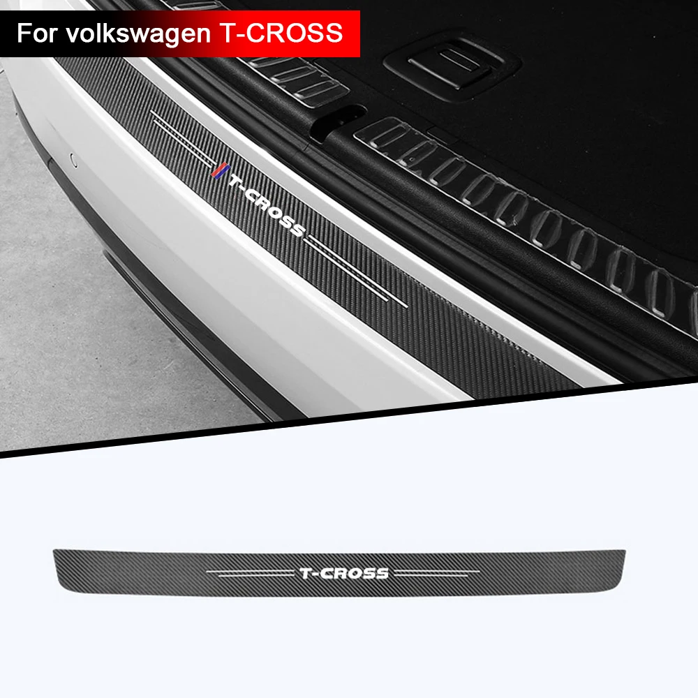 

Car trunk bumper sticker carbon fiber texture decoration protection modification For T-cross TCROSS Auto Accessories car styling