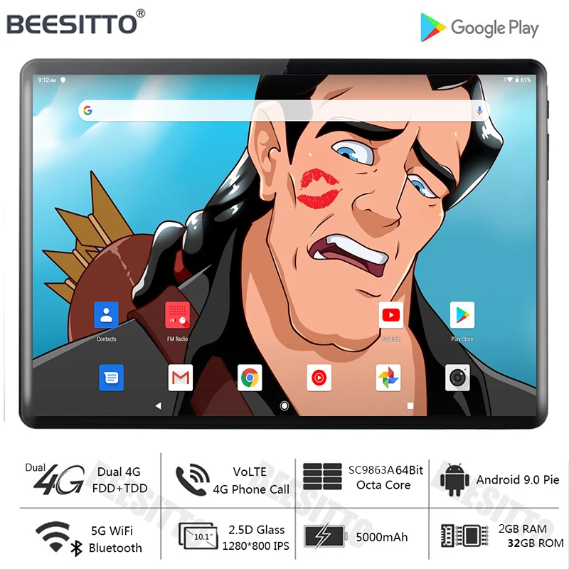 Планшет 2020 супер закаленное 2.5D Экран планшетный ПК 10 дюймов 4 аппарат не привязан