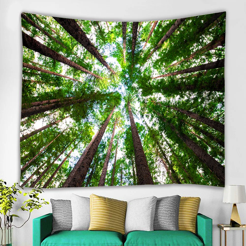 Настенный гобелен в стиле натурального леса настенное одеяло с принтом дешевое