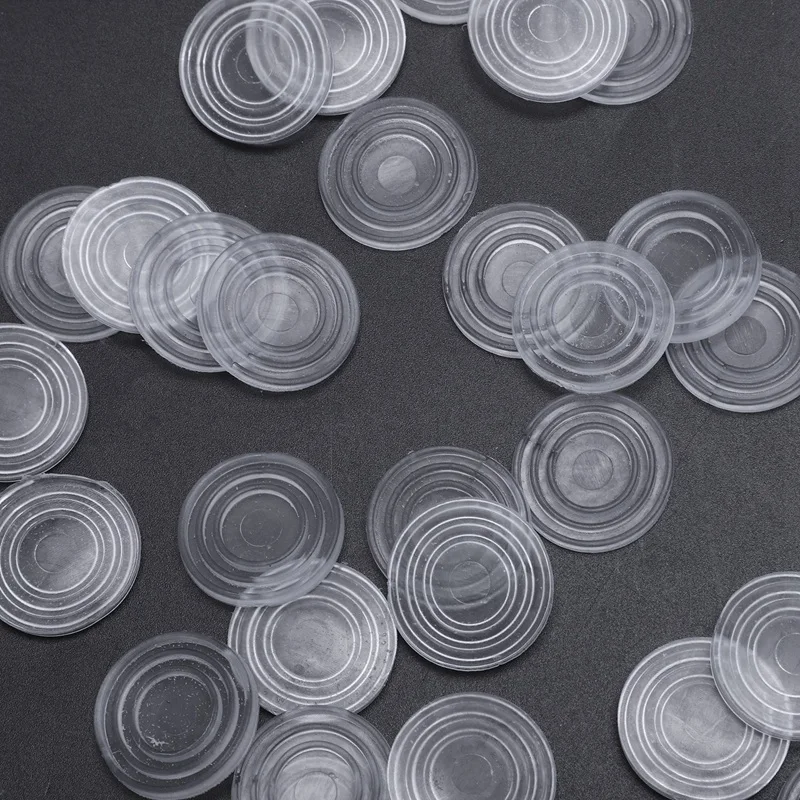 HOT Round Transparent Plastic Non-Slip Glass Table Dash Mat Pad 24x3mm 30 pcs | Дом и сад