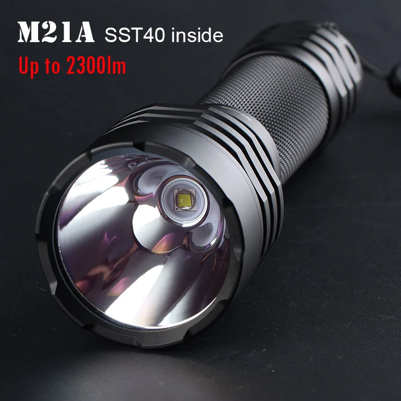 Самый мощный светодиодный фонарик Convoy M21A с Luminus SST40 21700 лм черный портативный