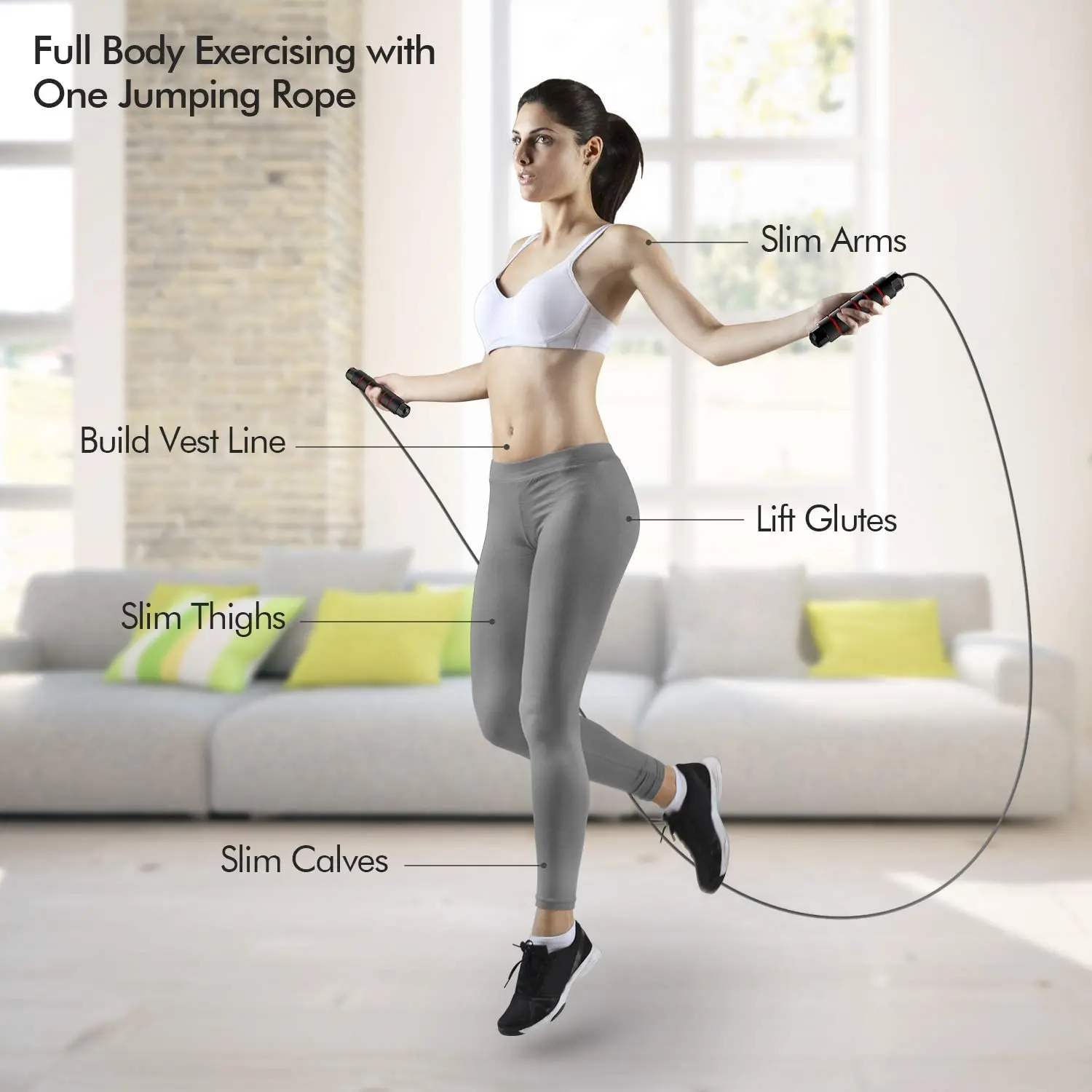 

Tangle-Free Rapid Speed Jumping Rope Cable with Ball Bearings Jump Rope, for Women, Men, and Kids