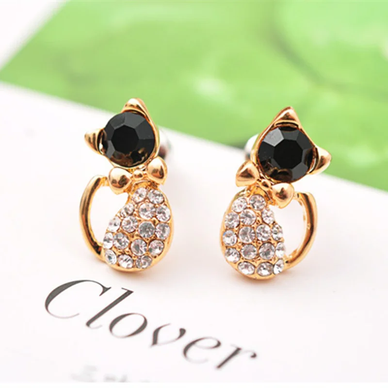 Серьги пусеты для женщин модные украшения красивые серьги с котом 4ED20|cat stud