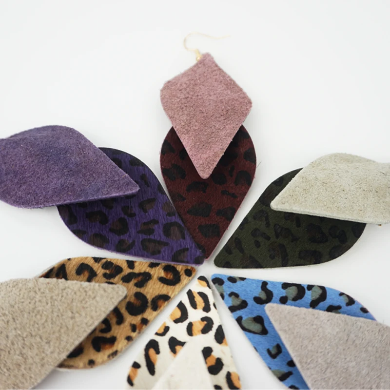 Женские серьги-подвески из натуральной кожи с перьями | Украшения и аксессуары