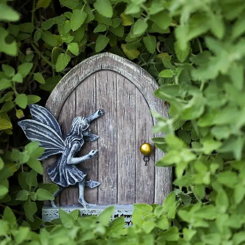 

3D фея смолы двери миниатюрный двери садовые украшения для стены для дома и улицы декора сада декоративные статуэтки и скульптуры