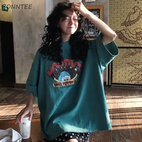 t shirts women printed korean style loose o neck all match trendy high quality kawaii womens summer breathable female soft chic