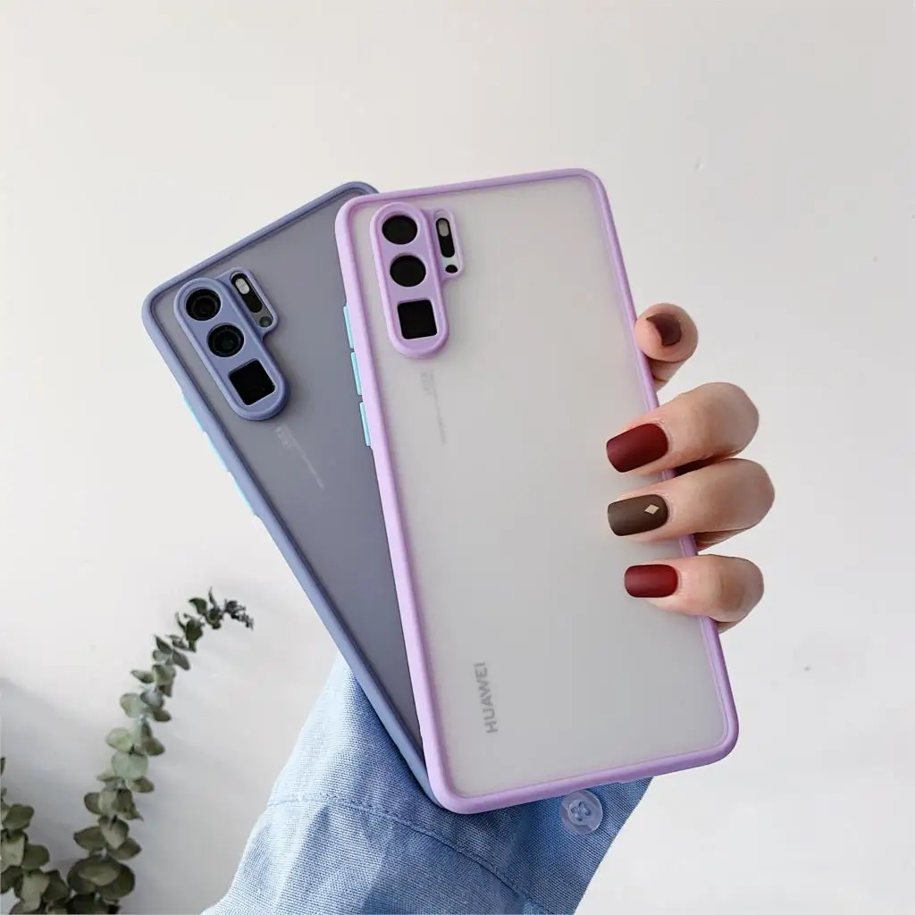 Противоударный чехол для Huawei P20 P30 P40 Pro Honor 20 30 Mate 40 Nova 5 6 7 прозрачный с защитой