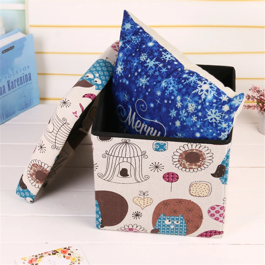 GWaroom многофункциональная Нетканая Ретро складная коробка для хранения табурета