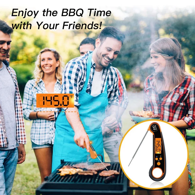 

Digital Instant Read Meat Thermometer,Ultra Fast Food Cooking Thermometer with Backlight&Calibration Function