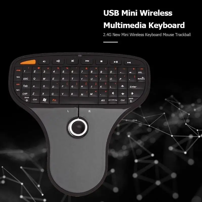 N5901 Мини Беспроводная клавиатура Air mouse с трекбол ультра-легкая мультимедийная функция управления для Android tv Box