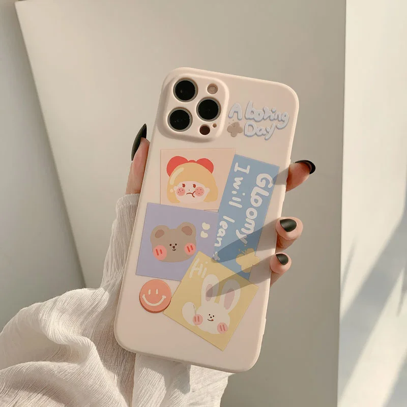 

2021 Cartoon Cute Girl Soft Case Cover For iPhone 12 12min 12Pro 12ProMax 11 11PROMAX 11PRO SE2020 7 8 7Plus 8Plus X XSMAX XR XS