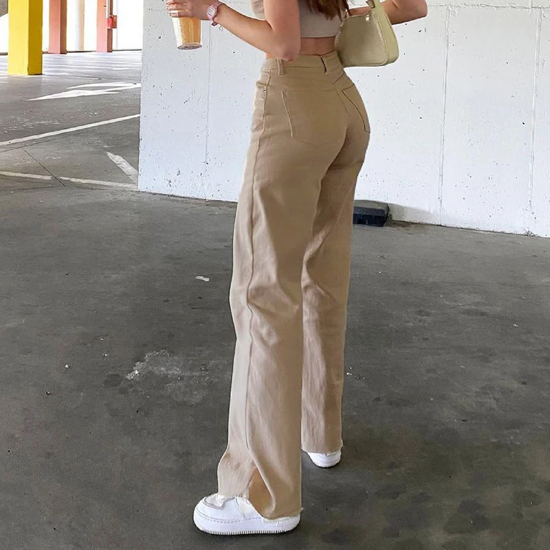 Модные повседневные женские джинсы Sungtin с высокой талией винтажные удобные