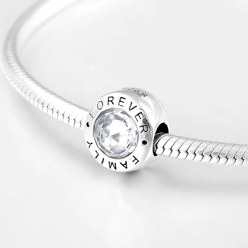 925 Sterling Silver represent love round shape Clear CZ fine beads Fit Original European Charms Bracelets making | Украшения и