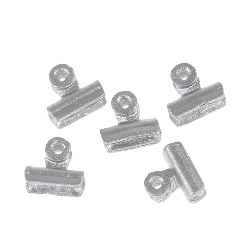 

5pcs 1:12 Dollhouse Miniature Mini Stationery Folder Clip Metal Clips Model Accessories Toys