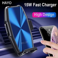 15w mobile phone holder wireless car charger for iphone 12 11 8 fast charging holder for samsung s21 20 ultra note 20 note10 s10