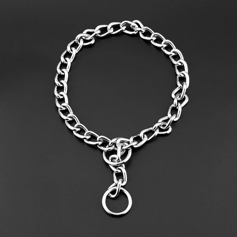 Цепочка чокер для собак плетеная цепь из нержавеющей стали 5 размеров