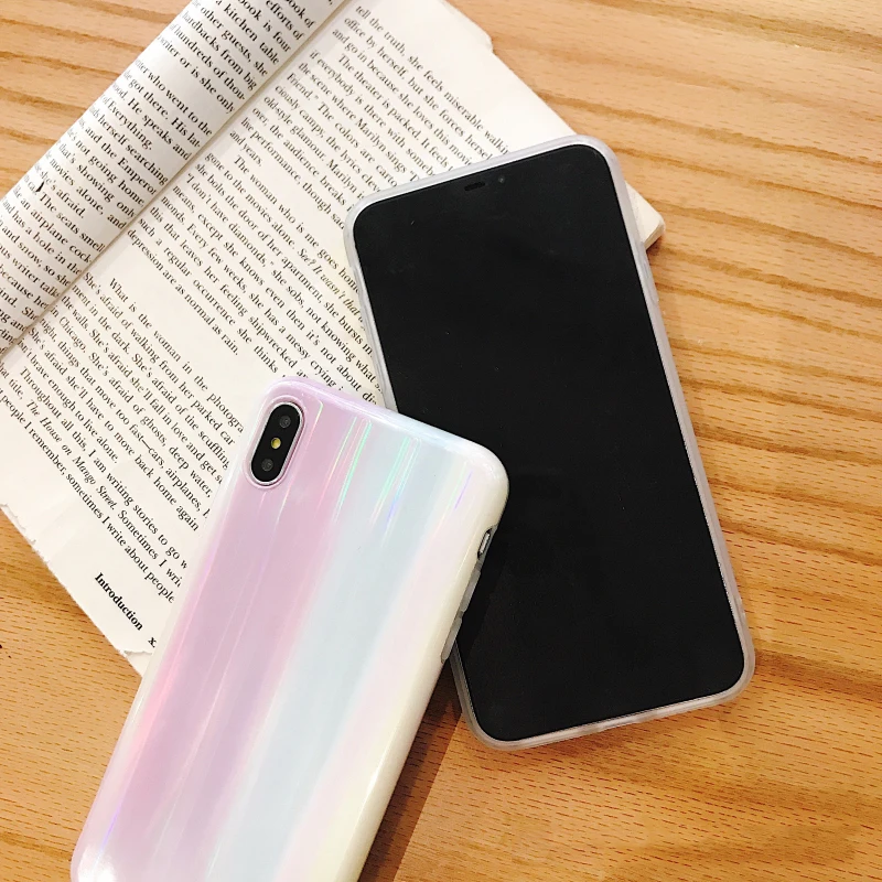 Лазерный Радужный телефонный чехол GlamPhoneCase для iPhone X XS Max XR мягкий силиконовый 7 8 6