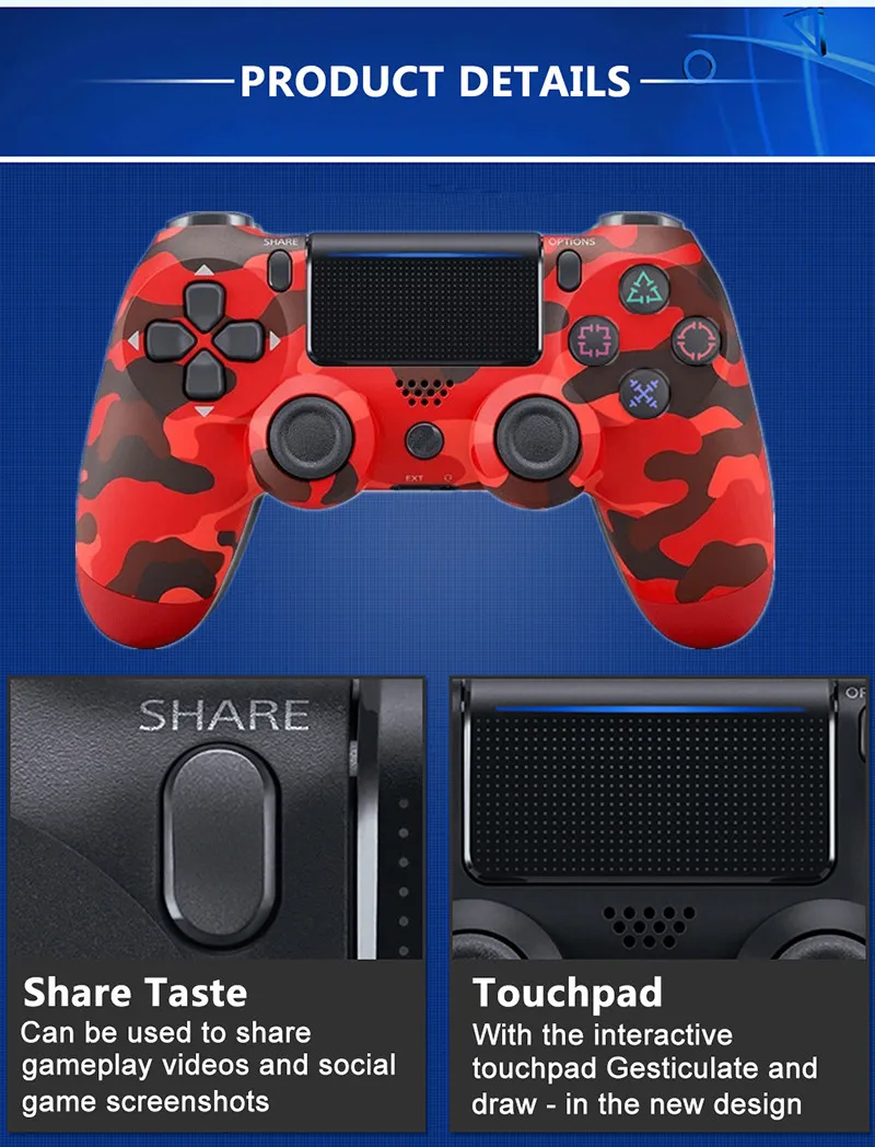 

Bluetooth Wireless gamepad For Sony PS4 Controller Fit For Playstation4 Console For Playstation Dual shock 4 Joystick For PS3