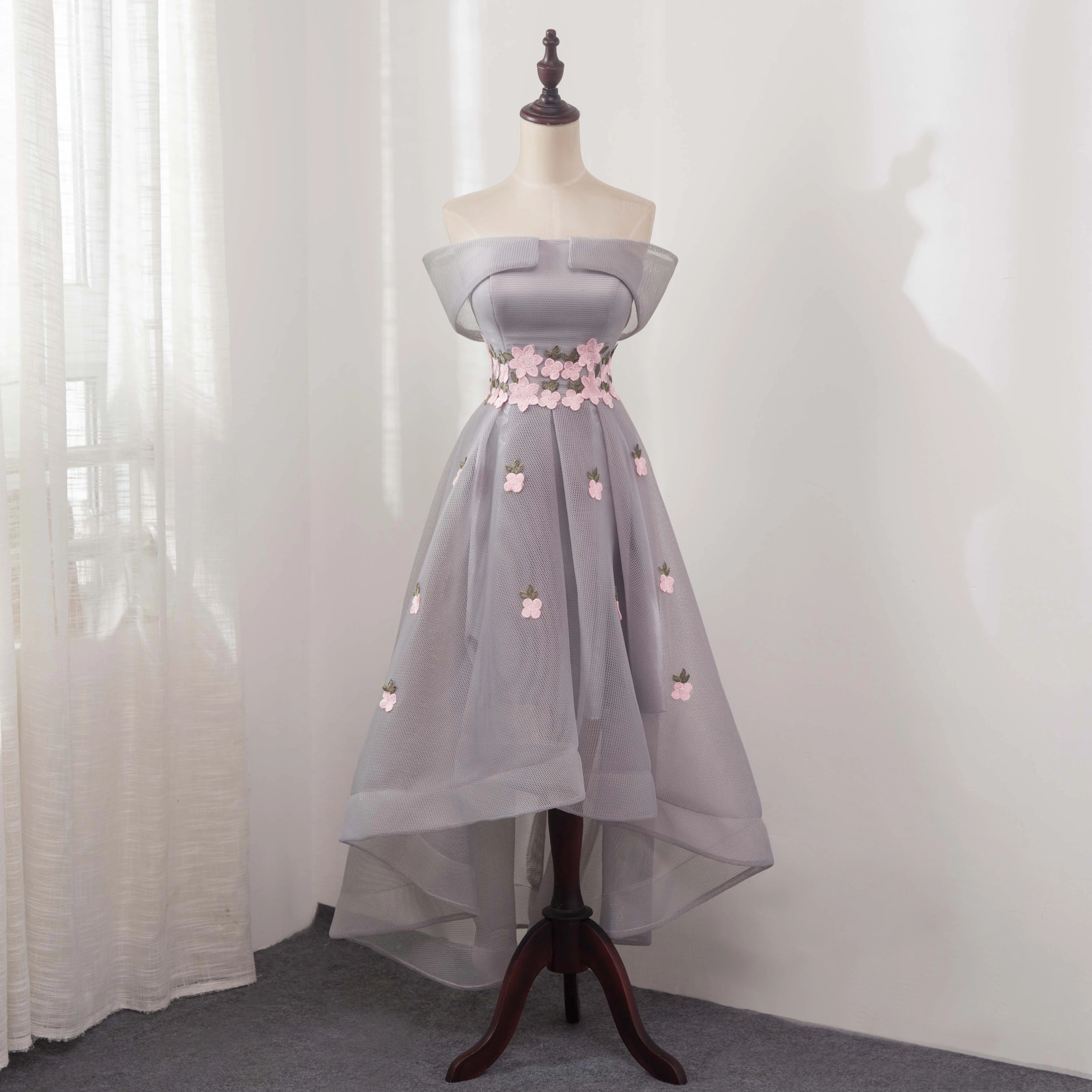 Женское вечернее платье с открытыми плечами короткое формальное вышивкой |