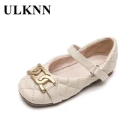 girls new single beige leather shoes baby flat students shoes princess childrens light pink shoes girl stage performance shoe