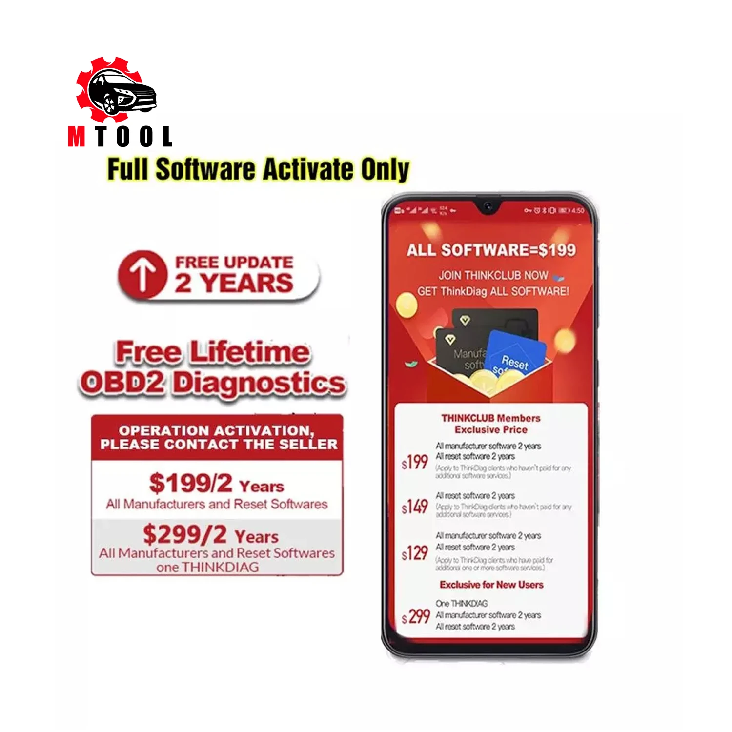 

Thinkdiag Full software Activate 2 years free update Think diag ALL manufactory software with ALL Reset software activate