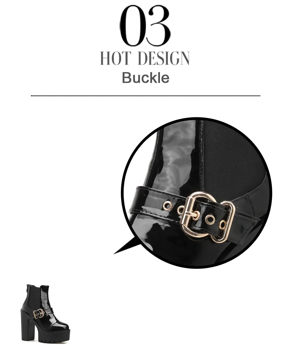 Gdgydh/ботинки на платформе из лакированной кожи; черные ботильоны для женщин на очень высоком каблуке в готическом стиле панк; ботильоны для женщин на молнии высокого качества