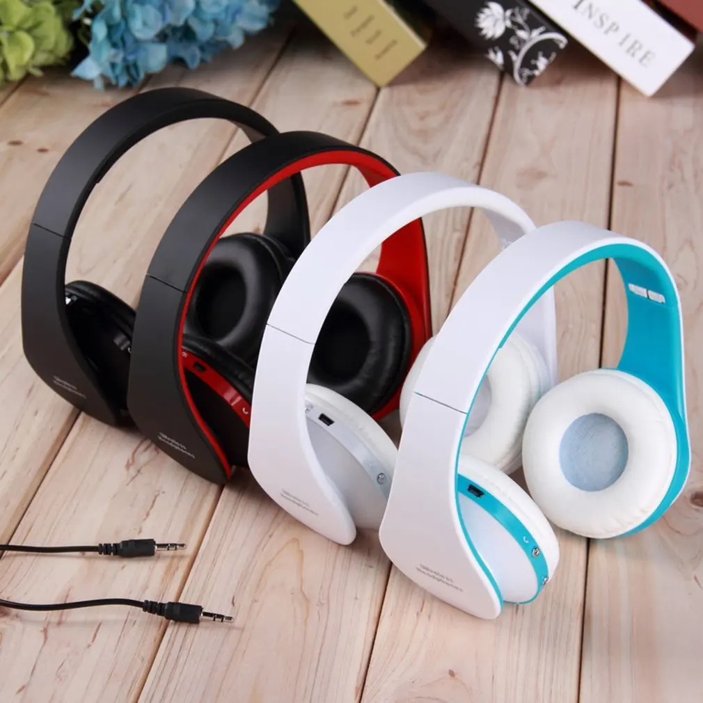 Bluetooth наушники с микрофоном для мобильного компьютера планшета тяжелый бас складной портативный регулируемый для iPhone ПК ноутбука 3,5 мм аудио