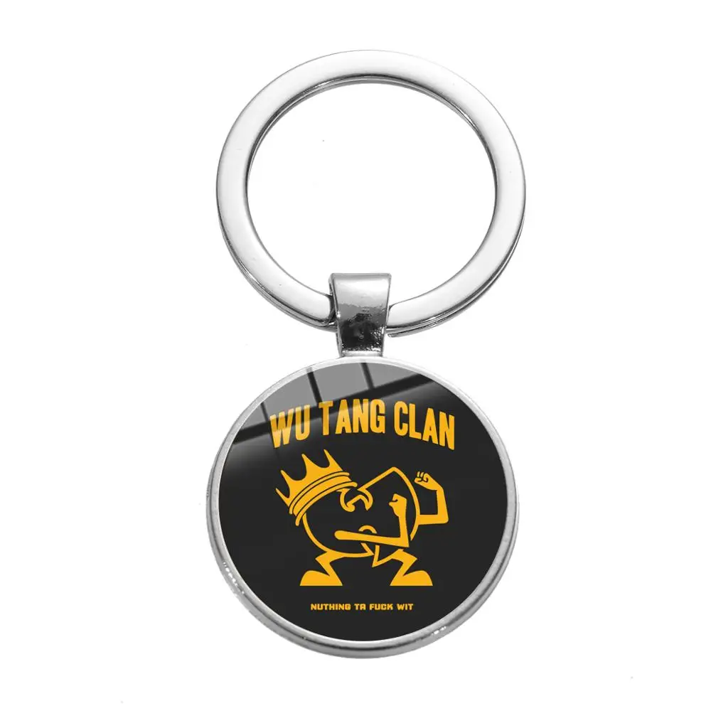 SONGDA New WU TANG CLAN Logo брелок Нью-Йорк Хип-хоп рэп-группа художественный плакат напечатанный стеклянный круглый брелок для ключей музыкальные фанаты сувенир подарок