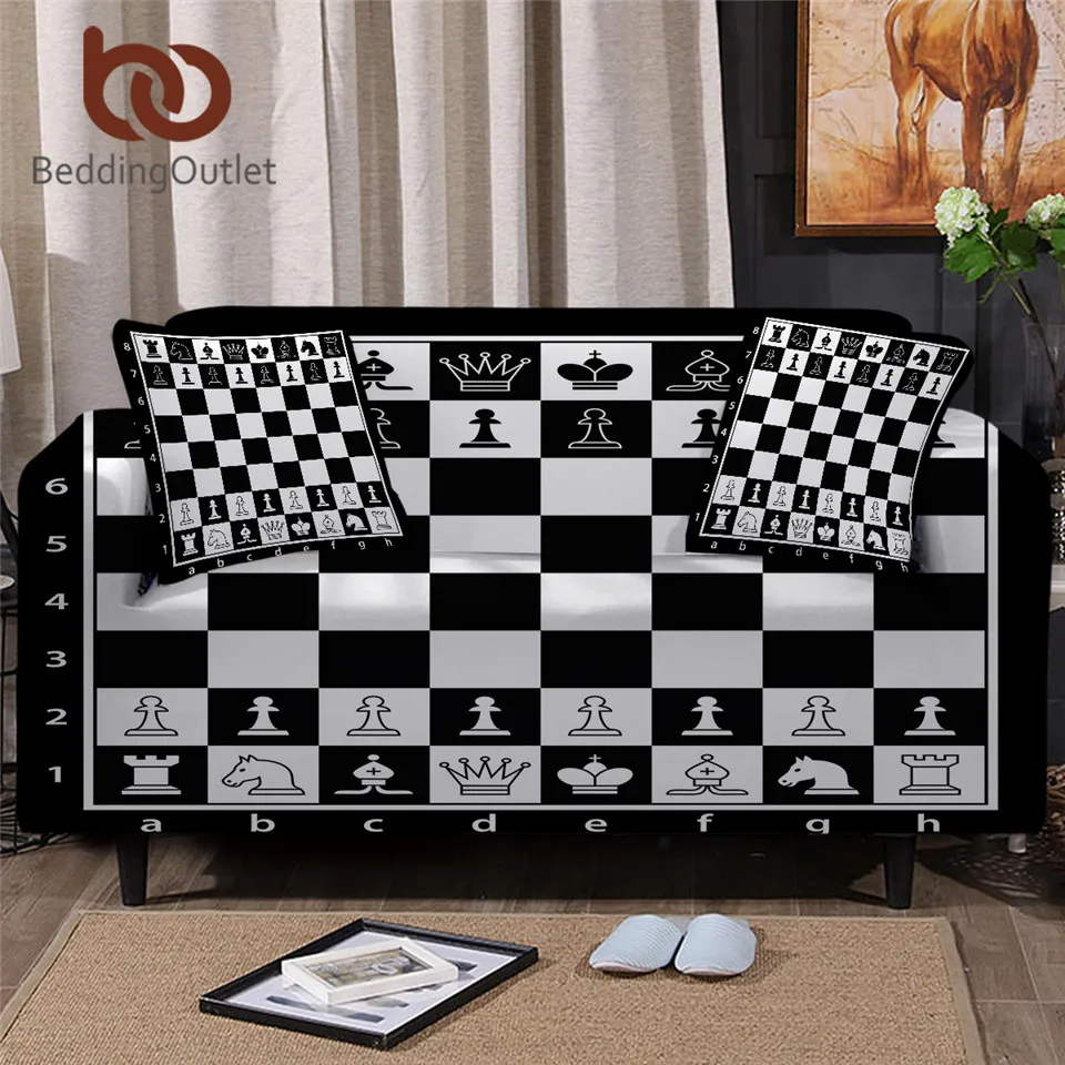 BeddingOutlet шахматная доска растягивающийся чехол для диванов игр дивана гостиной