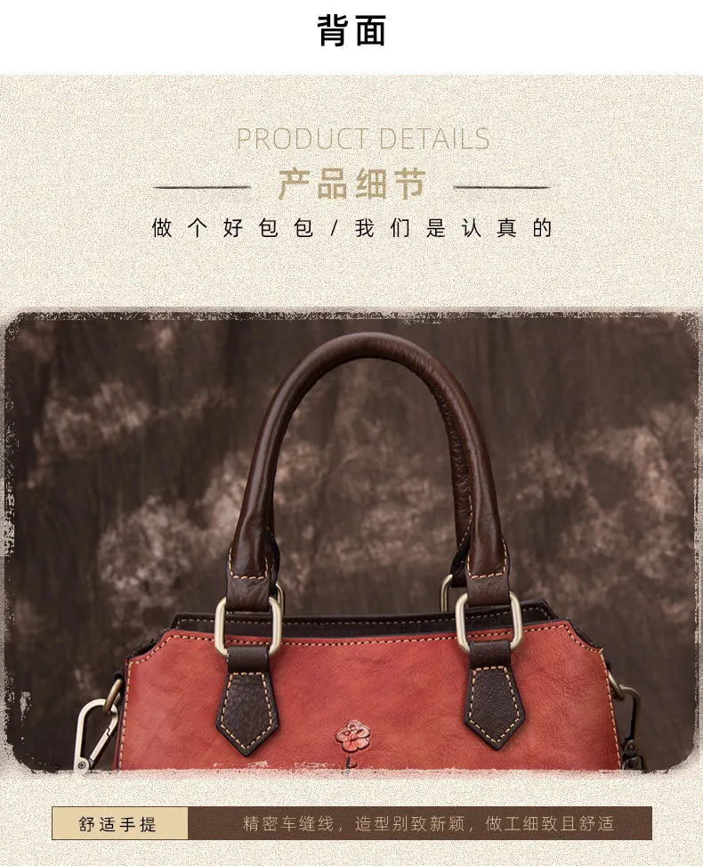 

XIYUAN Handmade Embossing Genuine Leather handbags Luxury Handbag Women Bags Designer messenger crossbody bag for mom gift bag