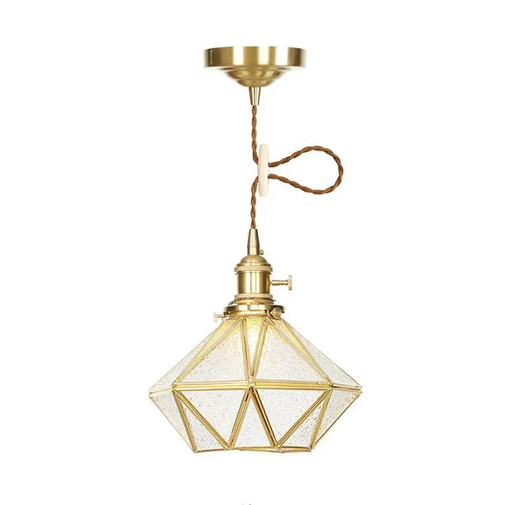 Стеклянные подвесные светильники с геометрическим рисунком современный