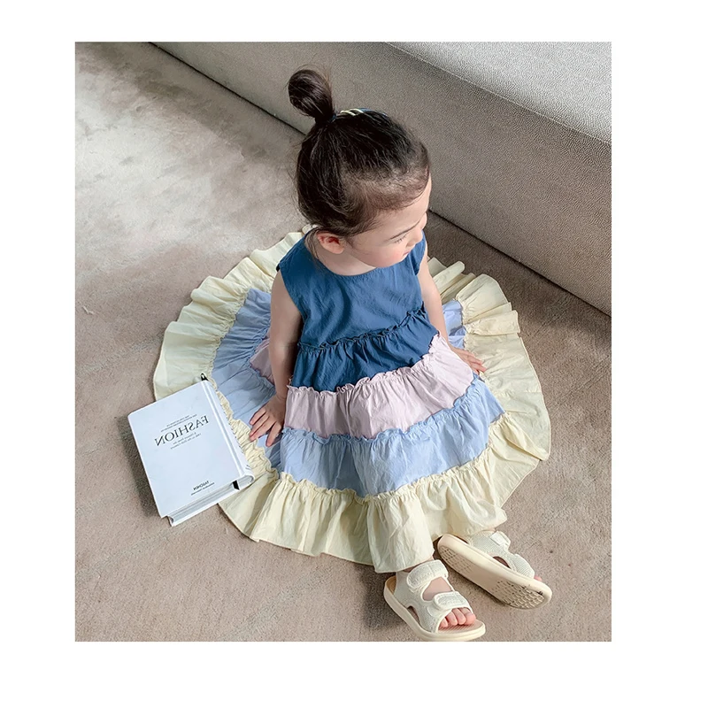 

Rainbow Loose Dress Age For 2 - 8 Years Baby Girl Bohemian Dresses 2021 Summer Children Clothes Colorful Beach Style Kids Frocks
