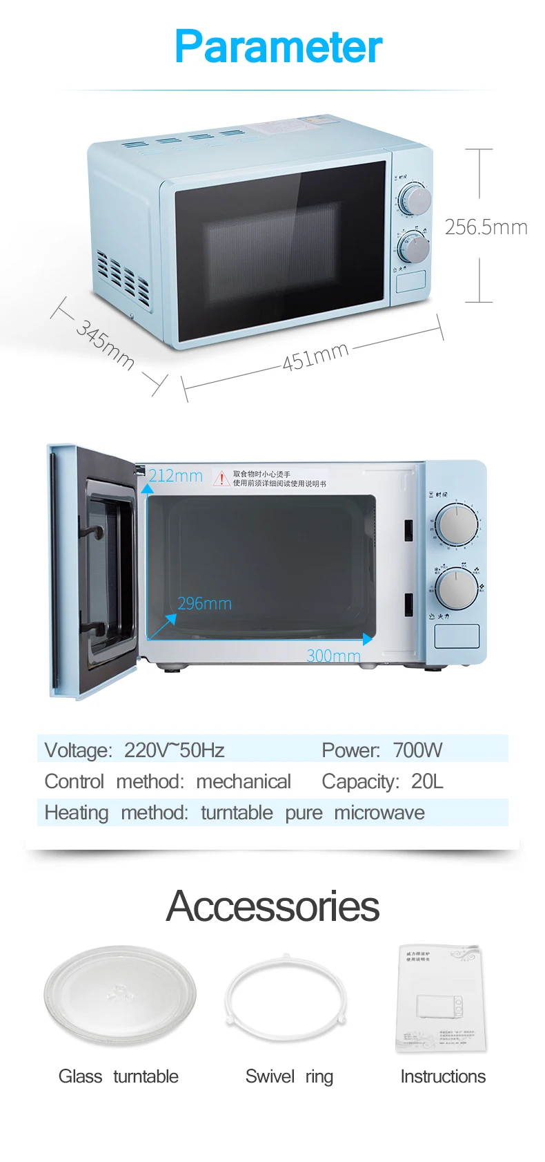 DMWD 20L маленькая многофункциональная микроволновая печь 220V механический вращающийся подогреватель пищи кухонная плита для приготовления на пару/подогрева/кипячения
