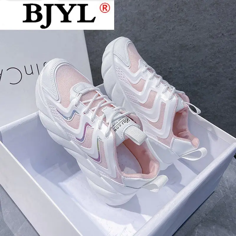 

2021 Women's Shoes Spring New Vulcanized Shoes Women's Sneakers Fashion Walking Platform Shoes Comfortable Lace-up Casual Shoes