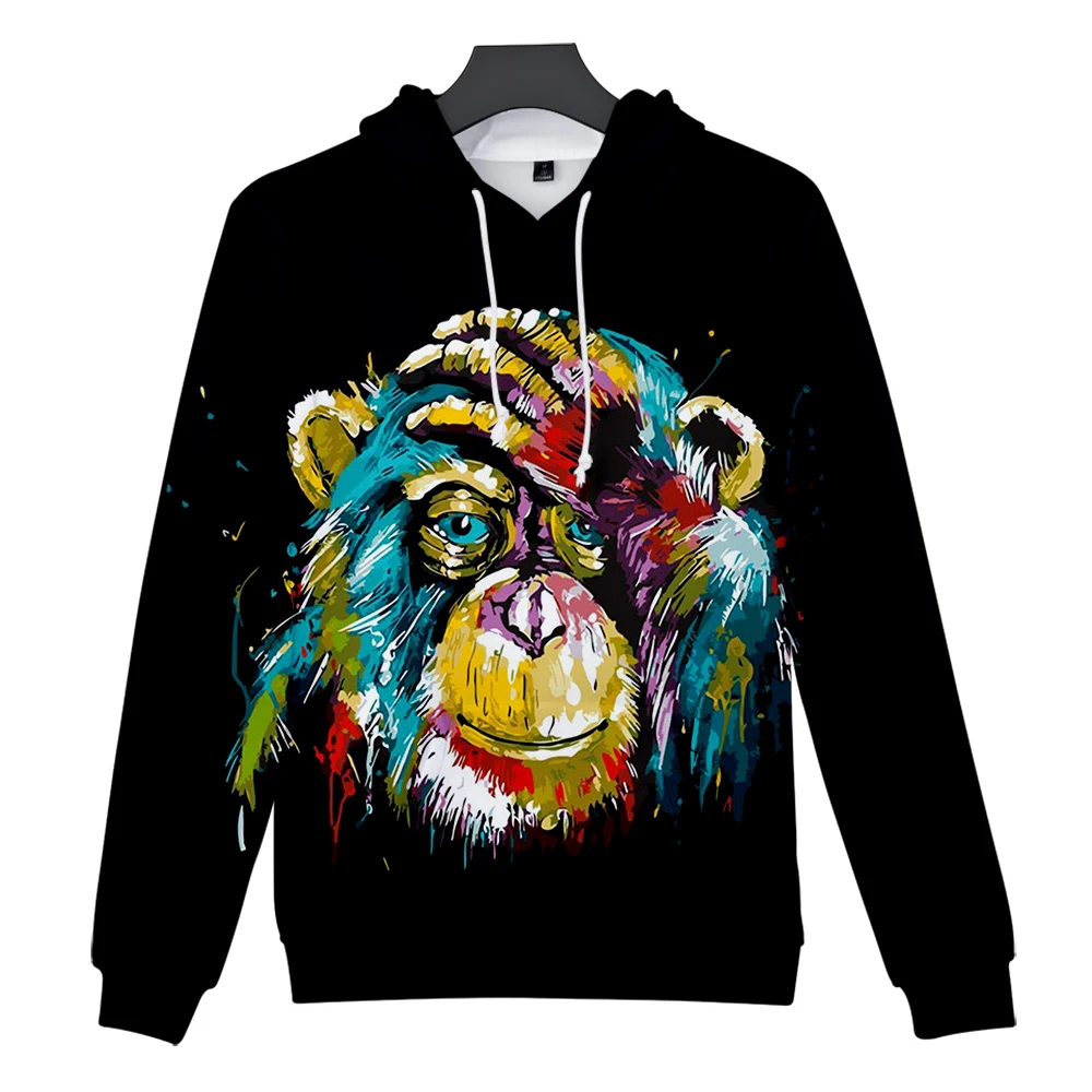 Gorilla 3D Hoodies Fall/Winter Warm Men's Harajuku Casual Fashion Sweatshirts Men Women Personality Loose Top | Мужская одежда