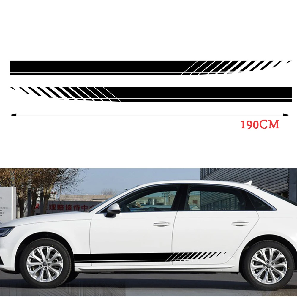 

2Pcs Car Stickers and Decals Auto Side Stripe DIY Decal Car Tuning Accessories For Audi Ford BMW Toyota Honda Mercedes Benz