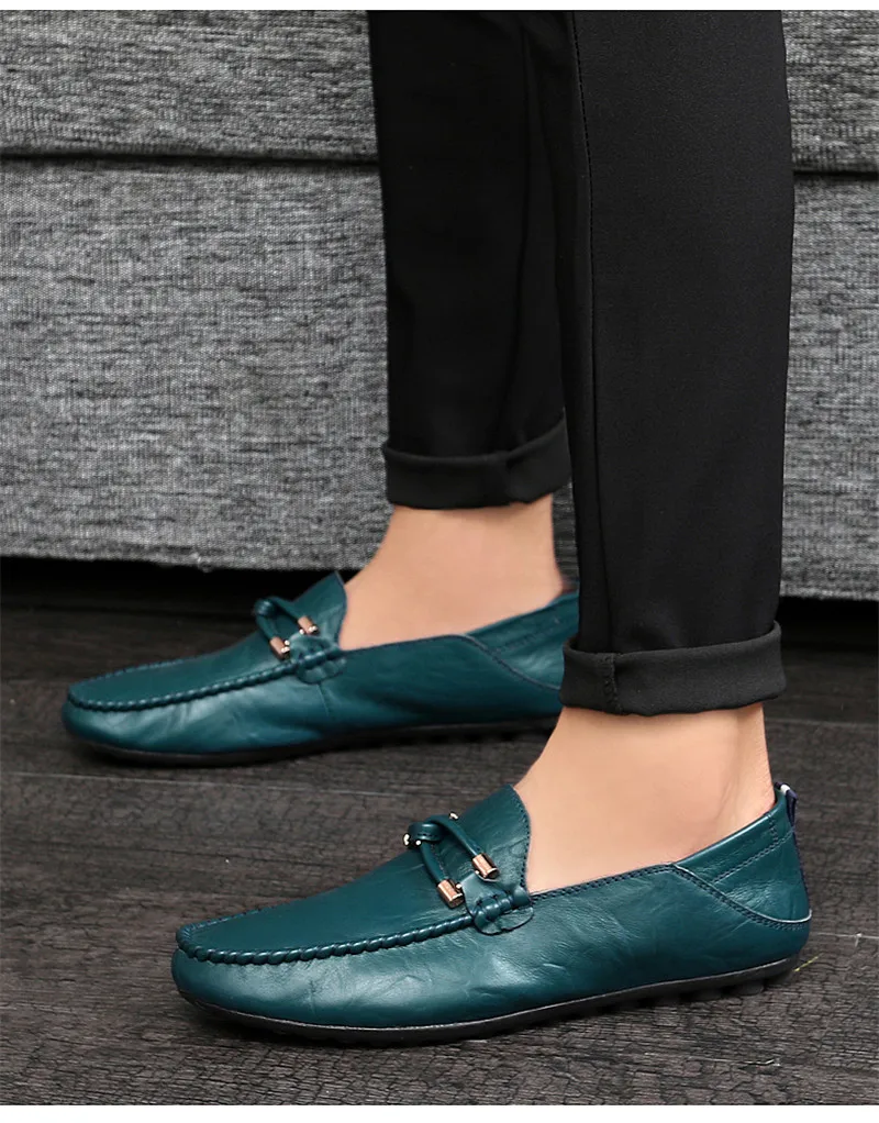 

Autumn Men Casual Fashion Shoes British Breathable Pu Leather Shoes Soft Loafers Men's Waterproof Non-Slip Flats Shoes