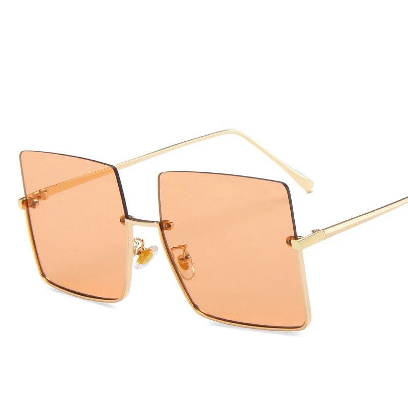 

Zilead Women Sunglasses Metal Cut-rimmed Sunglasses Retro Large Frame Sungshades Men Personality Frame Sun Glasses Occhiali