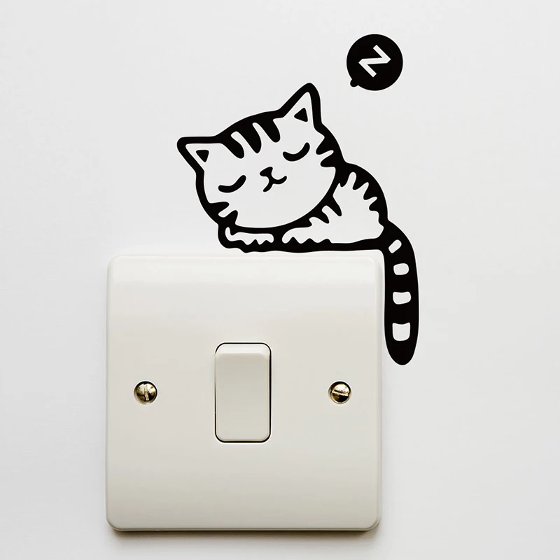 

Funny Animals Patterns Switch Stickers For Kids Room Home Decoration 3d Vinyl Wall Decals Diy Cartoon Cat Dog Mural Art