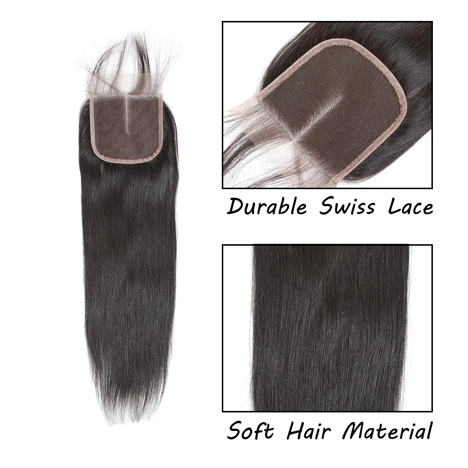 Queenlike натуральные кудрявые пучки волос с закрытием не Реми волосы уток 3 4 пряди бразильские прямые волосы пряди с закрытием
