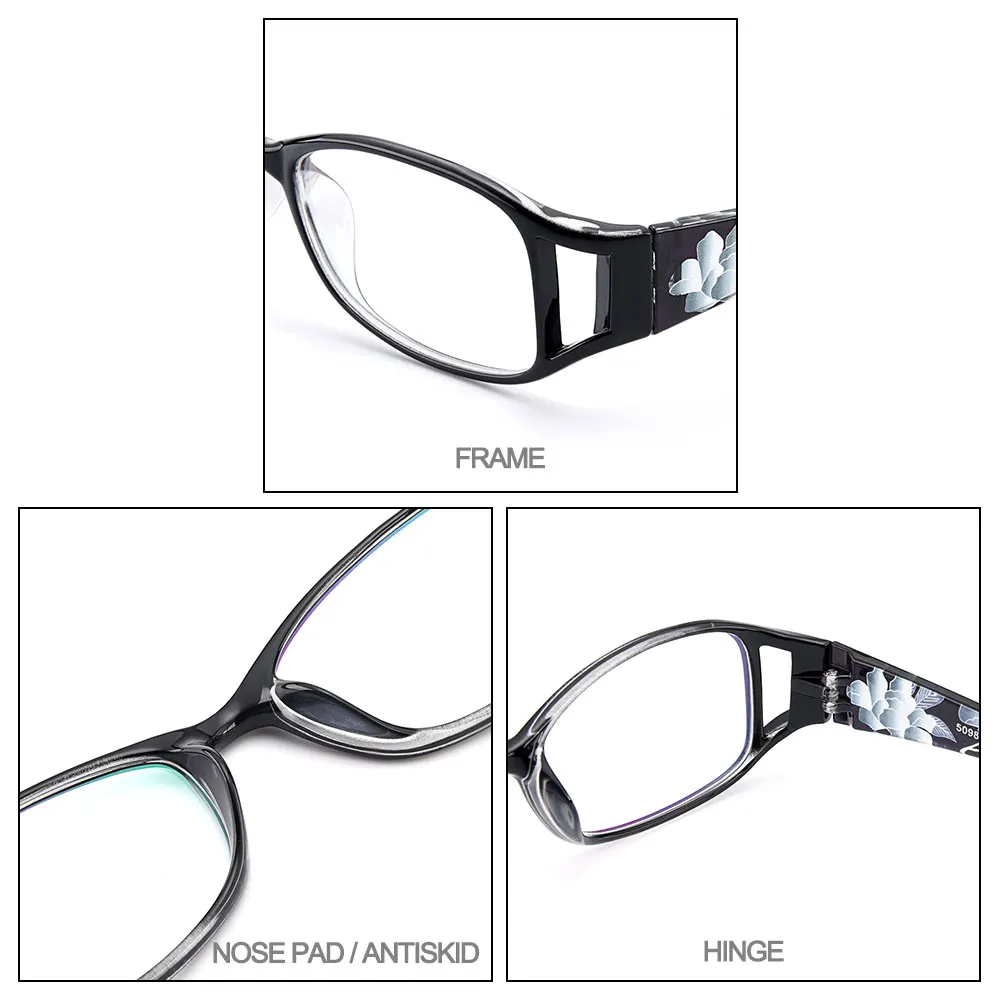 

CICCOLINI Cool Design Women Glasses Frames Flexible Printed Temples Legs Plastic Myopia Prescription Eyeglasses Frames MD5098
