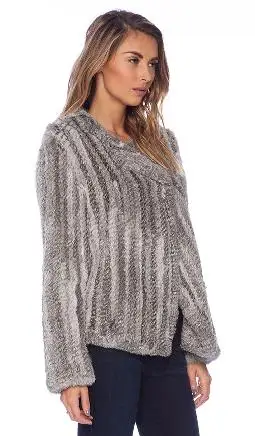 2020 Winter Women Leisure Fashion Warm Real Fur Coat Female Knitted Rabbit Fur Gilet Patchwork Raccoon Coat Long Outerwear Vests