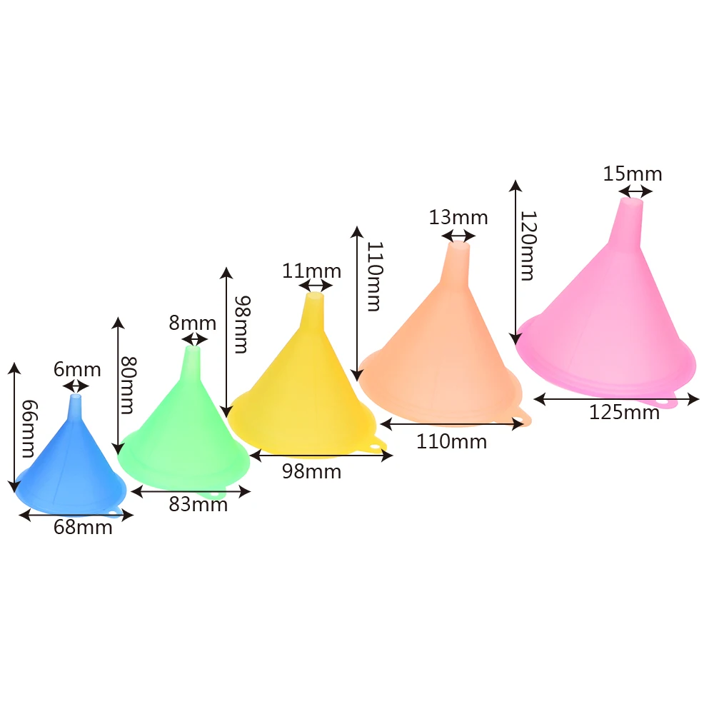 Pinkycolor Translucent 5pcs/set Kitchen Mini Funnel Food-grade Material Bar Wine Flask Funnels | Дом и сад