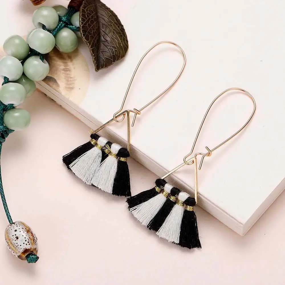 Chandler богемные этнические летние длинные серьги с кисточками для женщин 10 цветов