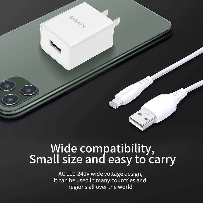 KIVEE кабель для зарядки и синхронизации 5 В/2 1 а адаптер быстрой + usb Micro Type C iPhone X XR XS