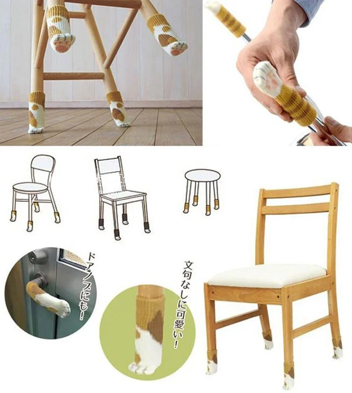 

4Pcs / set Leg Sleeve Socks Table Chair Floor Protector Foot Cover Decor